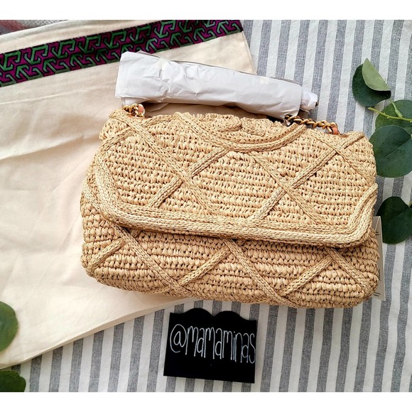 Tory Burch Handbags - Tory Burch Fleming Soft Straw Convertible Shoulder Bag